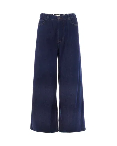 Max Mara Wide-leg Jeans In Indaco Scuro Pulito