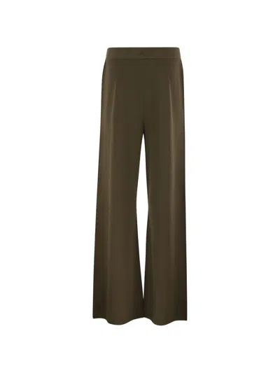 Max Mara Wide-leg Knit Trousers In Green