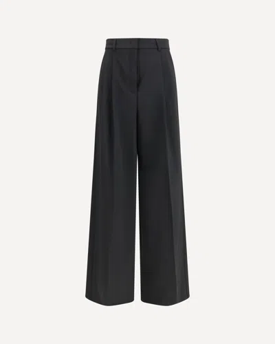 Max Mara Wide-leg Pleated Pants In Black
