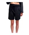 Max Mara Navy Blue Lightweight Wool Canvas Mxmsalute Shorts In Blue