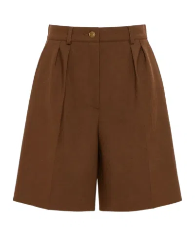 Max Mara Wide-leg Shorts In Tobacco
