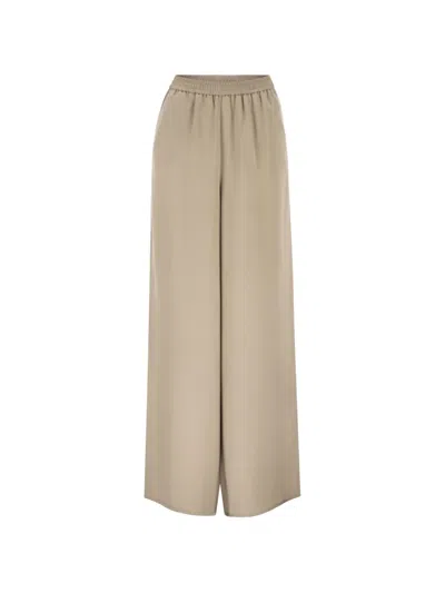 Max Mara Silk Wide Leg Casual Style Pants In Neutral