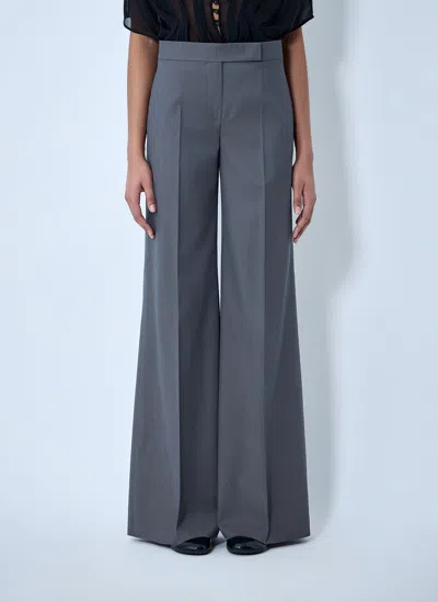 Max Mara Wide-leg Tailored Trousers In Gray