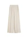 Max Mara High Waist Wide Leg Pleated Trousers In Neutral