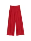 Max Mara Cotton Gabardine Jersey Trousers In Red