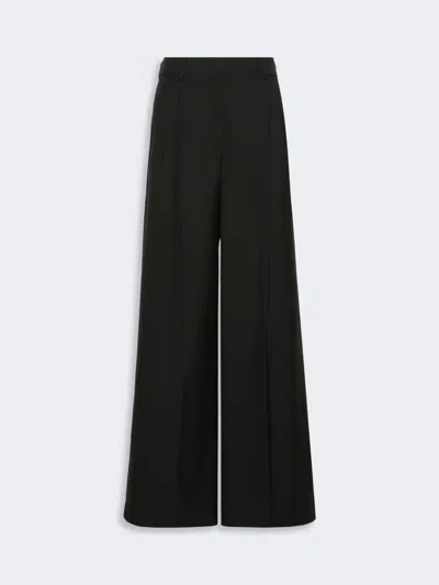 Max Mara Wide-leg Woollen Cloth Trousers In Black
