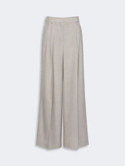 Max Mara Wide-leg Woollen Cloth Trousers In Brown