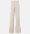 Max Mara Wilma Knitted Wool Wide-leg Pants In Beige
