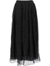 Max Mara All-over Embellished Long Skirt In Black