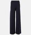 Max Mara Wilma Virgin Wool Wide-leg Pants In Blue
