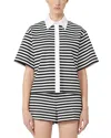 Max Mara Wilson Striped Jersey Knit Top In White