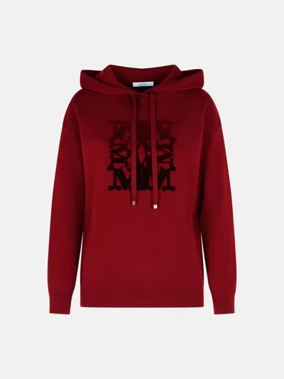 Max Mara Wine Virgin Wool Sweatshirt In Burgundy