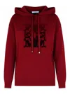 Max Mara Hooded Virgin Wool Long Sleeve Sweatshirt In Red