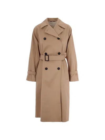 Max Mara Wksninfa Double-breasted Trench In Brown