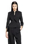 Max Mara Wollen Cloth Cropped Blazer In Black