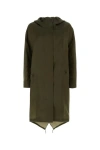Max Mara Army Green Silk Tambuto Parka In Green
