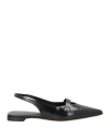 Max Mara Woman Ballet Flats Black Size 11 Leather