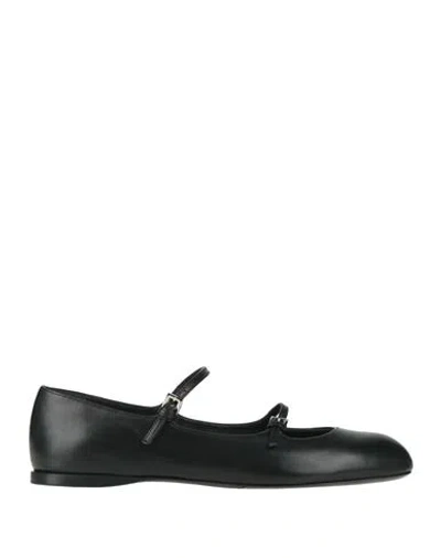 MAX MARA MAX MARA WOMAN BALLET FLATS BLACK SIZE 10 LEATHER
