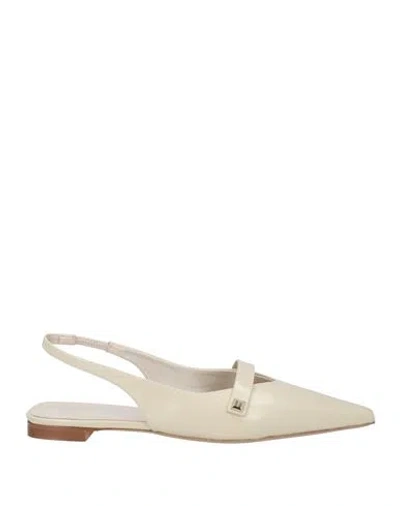 MAX MARA MAX MARA WOMAN BALLET FLATS CREAM SIZE 8 LEATHER
