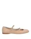 Max Mara Woman Ballet Flats Sand Size 8 Leather In Beige