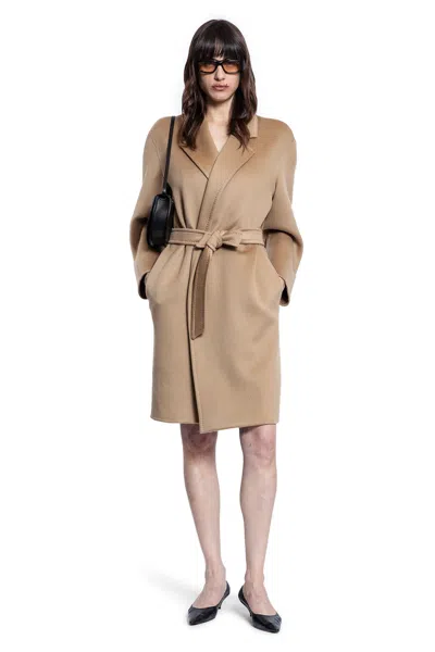 Max Mara Woman Beige Coats