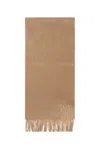 Max Mara Monogram Fringed-edge Cashmere Scarf In Brown