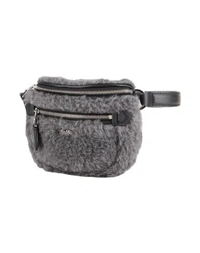 Max Mara Woman Belt Bag Grey Size - Virgin Wool, Alpaca Wool, Silk, Cow Leather