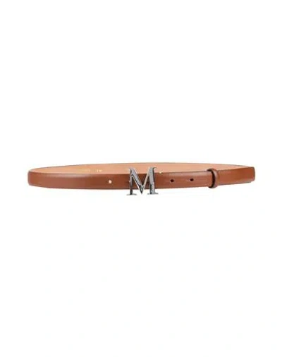 Max Mara Woman Belt Brown Size 34 Leather