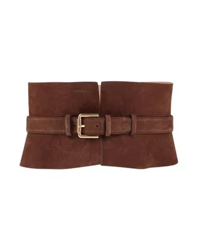 Max Mara Woman Belt Brown Size M Calfskin