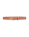 Max Mara Woman Belt Brown Size M Cow Leather In Brown