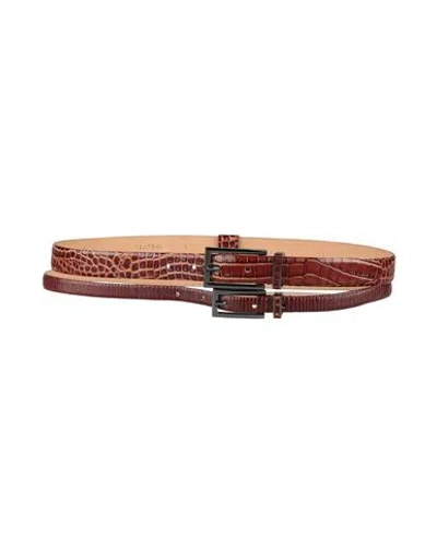 Max Mara Woman Belt Dark Brown Size M Calfskin, Cow Leather