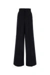 Max Mara Wide-leg Trousers With Tailored Fit And Luxurious Texture In Black