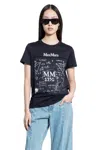 Max Mara Crew Neck Jersey T-shirt With Graphic Print In Black