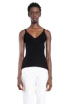 Max Mara Gallura Silk-blend V-neck Top In Black