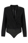 Max Mara Black Velvet Double-breasted Jacket In Black