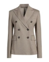 Max Mara Woman Blazer Beige Size 4 Cotton, Linen