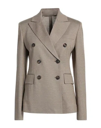 Max Mara Woman Blazer Beige Size 4 Cotton, Linen
