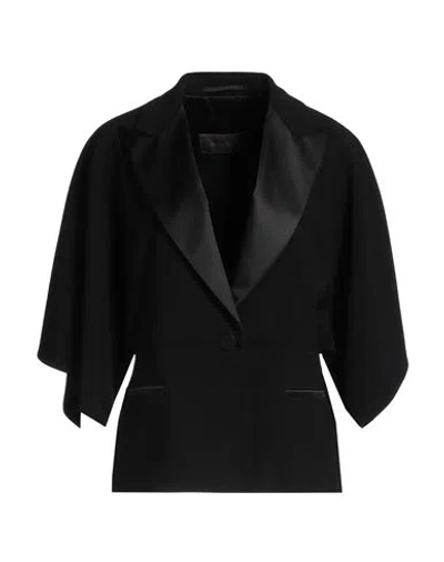 Max Mara Woman Blazer Black Size 12 Triacetate, Polyester