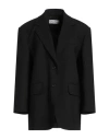 Max Mara Woman Blazer Black Size 12 Virgin Wool, Elastane In Black