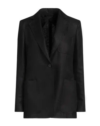 MAX MARA MAX MARA WOMAN BLAZER BLACK SIZE 4 LINEN