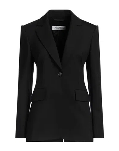 Max Mara Long-sleeved Suit Coat In Black