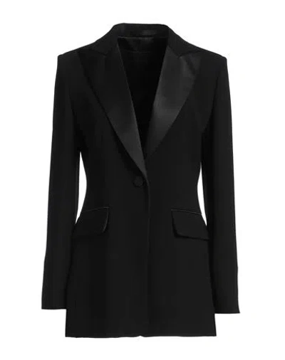 Max Mara Woman Blazer Black Size 8 Triacetate, Polyester In Black