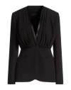 Max Mara Gradi Draped Crêpe Jacket In Black