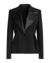 Max Mara Wool Single-breasted Blazer Jacket In Black