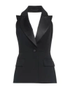 Max Mara Aletta Sleeveless Wool Evening Jacket In Black