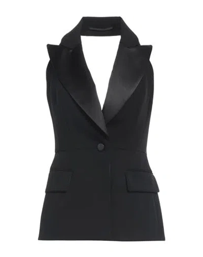 Max Mara Woman Blazer Black Size 8 Virgin Wool, Elastane, Polyester