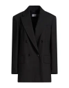 Max Mara Woman Blazer Black Size 8 Virgin Wool, Mohair Wool, Silk