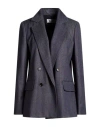 Max Mara Woman Blazer Blue Size 10 Virgin Wool In Black
