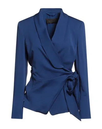 Max Mara Woman Blazer Blue Size 8 Acetate, Silk, Polyamide