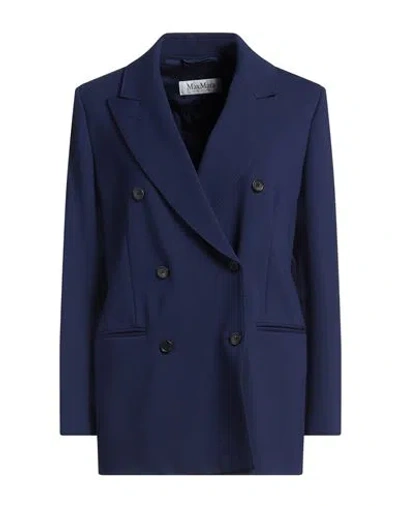 Max Mara Woman Blazer Blue Size 6 Viscose, Polyamide, Elastane